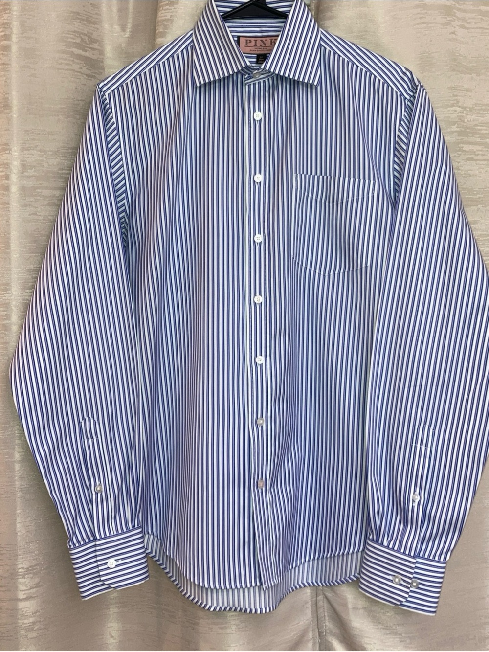 Thomas Pink Traveller Slim Fit Purple, Lilac & White Stripe Men's Dress Shirt